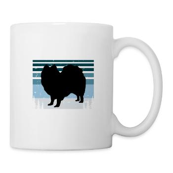 Indischer Spitz Hundeliebhaber Silhouette Vintage Sonnenuntergang - Tasse - Weiß - Rechts