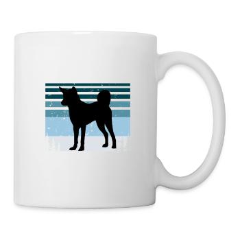 Indischer Paria Hundeliebhaber Silhouette Vintage Sonnenuntergang - Tasse - Weiß - Rechts