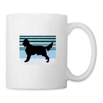 Irish Setter Hundeliebhaber Silhouette Vintage Sonnenuntergang - Tasse - Weiß - Rechts