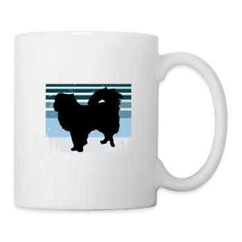 Japanisch Kinn Hund Liebhaber Silhouette Vintage Sonnenuntergang - Tasse - Weiß - Rechts
