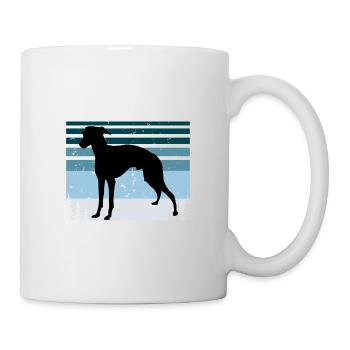Italian Greyhound Dog Love Silhouette Retro Sunset - Mug - white - Right
