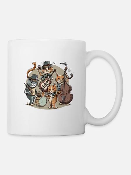 Feline Jazz Trio - Mug - white