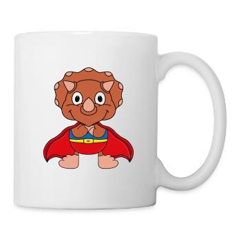 SUPERHELD - DINO - DINOSAURIER - KINDER - BABYS - Tasse - Weiß - Rechts