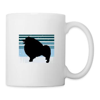 Keeshond Dog Lover Silhouette Vintage Sunset - Mug - white - Right