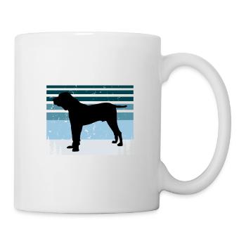 Kumaon Mastiff Hundeliebhaber Silhouette Vintage Sonnenuntergang - Tasse - Weiß - Rechts