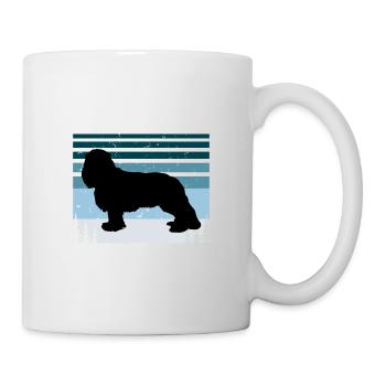 King Charles Dog Lover Silhouette Vintage Sunset - Mug - white - Right