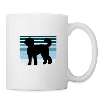 Labradoodle Dog Lover Silhouette Vintage Sunset - Mug - white - Right