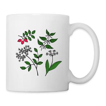 Forêt Vert Herbes sauvages Plantes forestières Plantes sauvages - Mug blanc - blanc - Droite