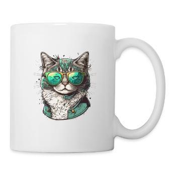 Coole Katze - Tasse - Weiß - Rechts
