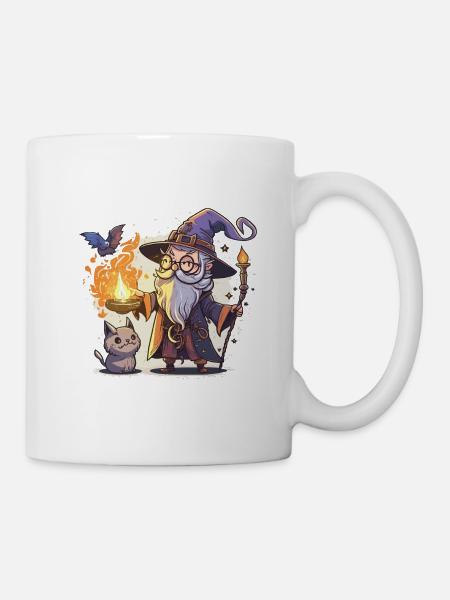 Zauberer und Vertrauter - Tasse - Weiß