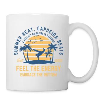Capoeira summer on the beach under palm trees - Mug - white - Right