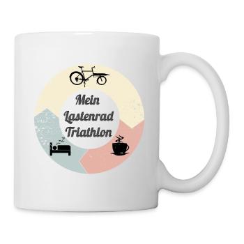 Lastenrad Triathlon, eat sleep repeat - Tasse - Weiß - Rechts