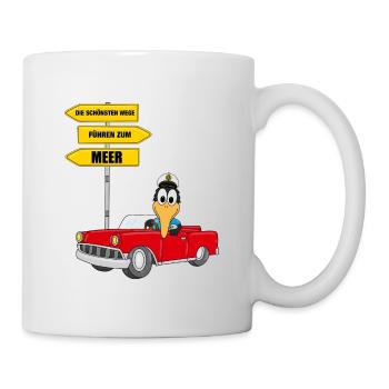 DIE SCHÖNSTEN WEGE FÜHREN ZUM MEER - PINGUIN - Tasse - Weiß - Rechts