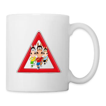 ACHTUNG - PFERDERENNEN - PFERDE - TIERISCH - Tasse - Weiß - Rechts