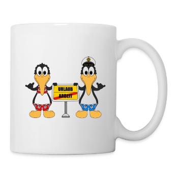PINGUINE - URLAUB - SHAKA - LUSTIGE VÖGEL - Tasse - Weiß - Rechts