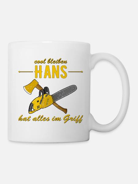 Hans hat alles im Griff - cool bleiben - Tasse - Weiß