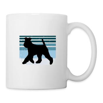Welsh Terrier Dog Lover Silhouette Vintage Sunset - Mug blanc - blanc - Droite