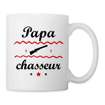 Papa chasseur, cadeau fête des pères - Mug blanc - blanc - Droite