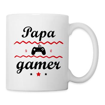 Papa gamer, cadeau fête des pères - Mug blanc - blanc - Droite