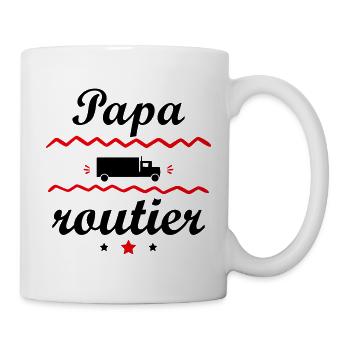 Papa routier, cadeau fête des pères - Mug blanc - blanc - Droite