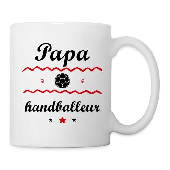 Papa handballeur, cadeau fête des pères - Mug blanc - blanc - Droite