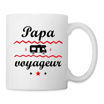 Papa voyageur, cadeau fête des pères - Mug blanc - blanc - Droite