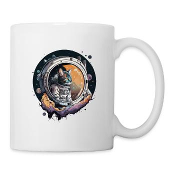 Kosmische Katze - Tasse - Weiß - Rechts