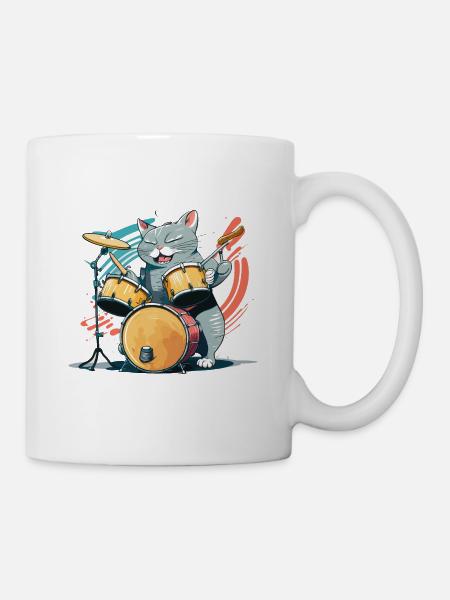 Rocker Cat - Mug - white