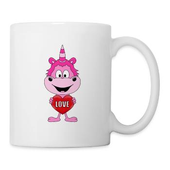 EINHORN - HERZ - LIEBE - LOVE - UNICORN - Tasse - Weiß - Rechts