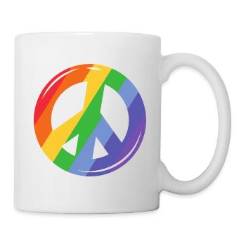 Fierté arc-en-ciel de la paix - Mug blanc - blanc - Droite