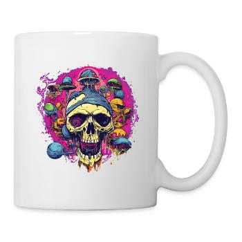 Schädel und Pilze - Tasse - Weiß - Rechts