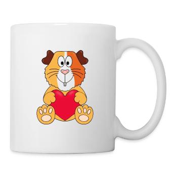 LIEBE - HERZ - MEERSCHWEINCHEN - TIER - VERLIEBT - Tasse - Weiß - Rechts