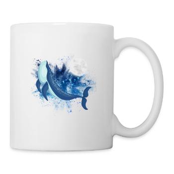 Rorqual bleu avec lune - Mug blanc - blanc - Droite
