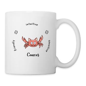 Krebs Sternzeichen Becher - Tasse - Weiß - Rechts