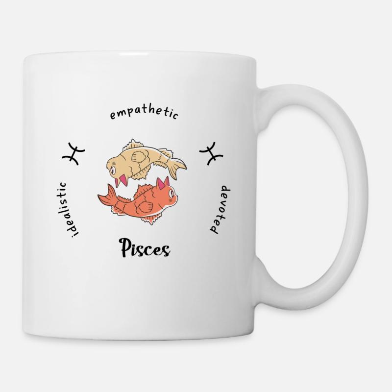 Tasse du zodiaque Poissons - Mug blanc - blanc