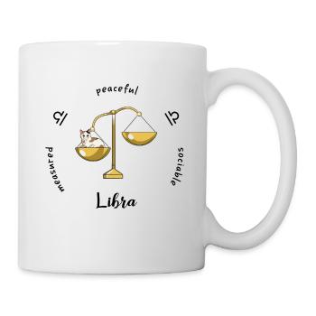 Waage Sternzeichen Becher - Tasse - Weiß - Rechts