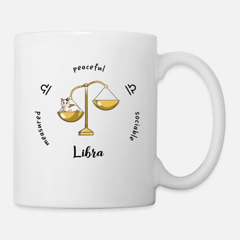 Waage Sternzeichen Becher - Tasse - Weiß