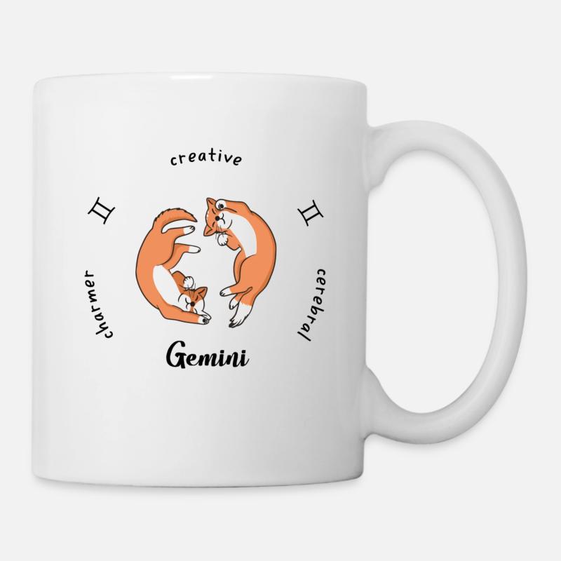 Zwillinge Sternzeichen Becher - Tasse - Weiß