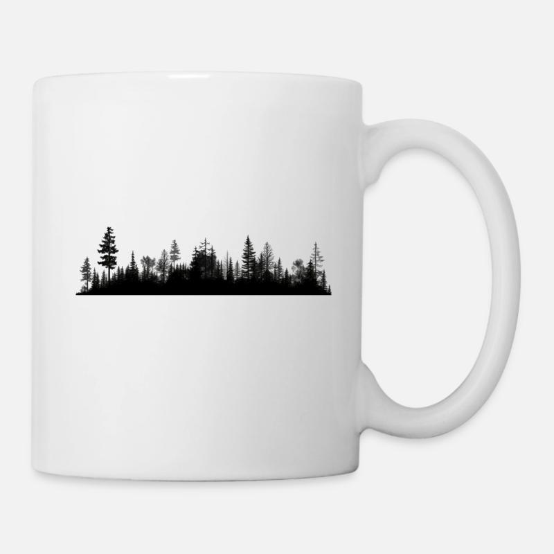 Silhouette de la forêt - Mug blanc - blanc