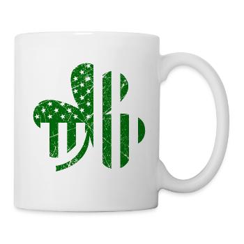 Trèfle drapeau américain - Mug blanc - blanc - Droite