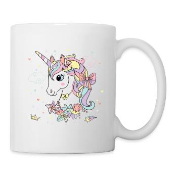 Jolie Licorne colorée pastel arc-en-ciel -couronne - Mug blanc - blanc - Droite