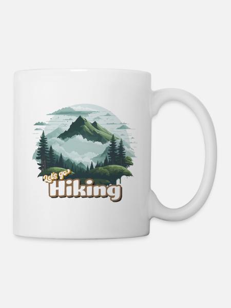 Lose Yourself in the Wilderness: Let's Go Hiking! - Mug - white