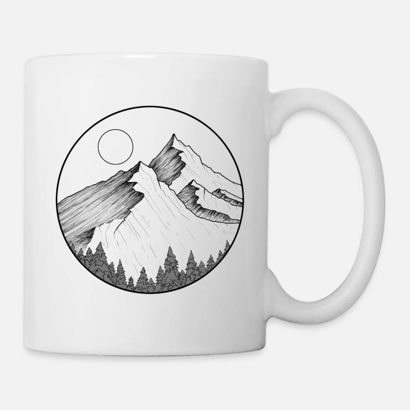 Rundes Berglogo - Tasse - Weiß