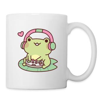 Cute Gamer Frog Loves Playing Video Games - Mug - white - Right