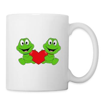 HERZ - LIEBE - FRÖSCHE - TIERE - Tasse - Weiß - Rechts