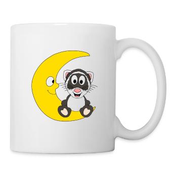 TIER - FRETTCHEN - MOND - KIND - BABY - Tasse - Weiß - Rechts