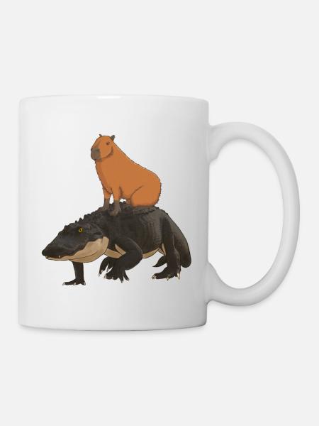 Capybara Krokodil - Tasse - Weiß