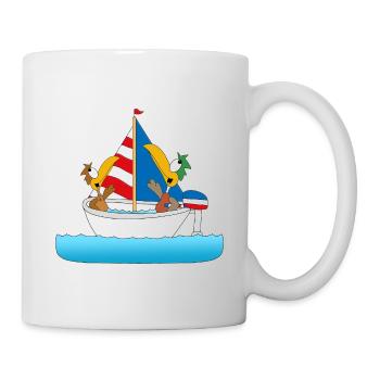 SEGELN - BOOT - SCHIFF - ENTEN - KAPITÄN - MEER - Tasse - Weiß - Rechts