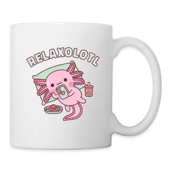 Niedliches Axolotl-Chillen mit Handphon Relaxolotl - Tasse - Weiß - Rechts