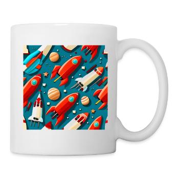 Sternenschiff-Muster - Tasse - Weiß - Rechts